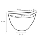 Vaso de Parede Para Plantas em Polietileno 18x33cm Cinza