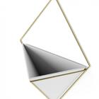 Vaso De Parede Trigg Grande Branco E Dourado