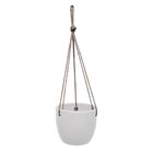 Vaso De Pendurar Em Porcelana Com Corda Sisal Médio - 10x11,5