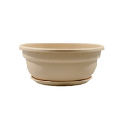 Vaso de Planta Baixo em Plastico 14,5x35cm Cuia com Prato Areia Vicenza Desli