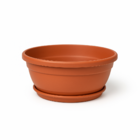 Vaso de Planta Baixo em Plastico 14,5x35cm Cuia com Prato Marrom Vicenza Desli