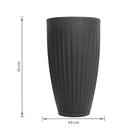 Vaso de Planta Extra Grande de Plástico 70x40cm com Prato Preto Florence Geolia