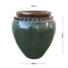 Vaso de Planta Grande em Cerâmica 66x43 Verde Egito Bella Art Vetrificados