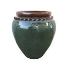 Vaso de Planta Grande em Cerâmica 66x43 Verde Egito Bella Art Vetrificados