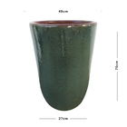 Vaso de Planta Grande em Cerâmica 75x49 Verde Americano Bella Art Vetrificados