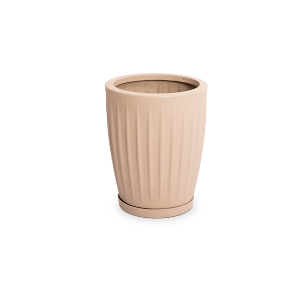 Vaso de Planta Grande de Plástico 40x32cm com Prato Areia Florence Geolia