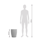 Vaso de Planta Grande de Plástico 40x32cm com Prato Cinza Florence Geolia