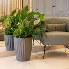 Vaso de Planta Grande de Plástico 40x32cm Cinza Florence Geolia