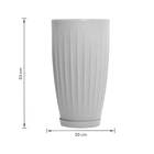 Vaso de Planta Grande de Plástico 53x30cm com Prato Cinza Florence Geolia
