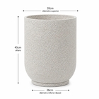 Vaso Comum Grande em Resina 45x35cm com prato Granito 7869 Garden