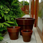 Vaso De Planta Grande Frutífera e Coqueiro 81x72cm Marrom