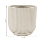 Vaso de Planta Grande em Plástico 32x33cm com Prato Areia Naterial