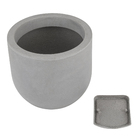 Vaso de Planta Grande em Plástico 35x35cm com Prato Cimento Decô Vasart