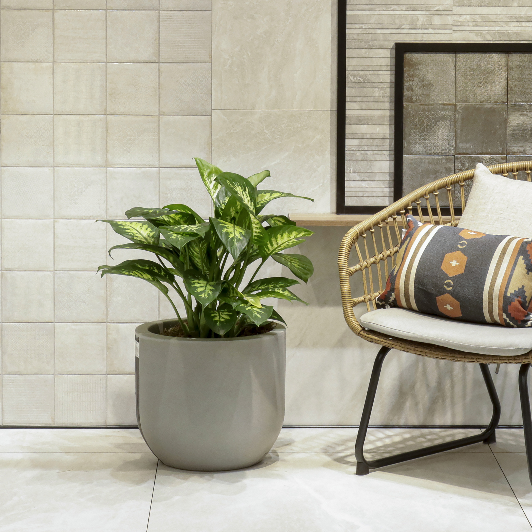 Vaso de Planta com Prato Decô da Vasart