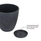 Vaso de Planta Grande em Plástico 35x35cm com Prato Preto Samba Naterial