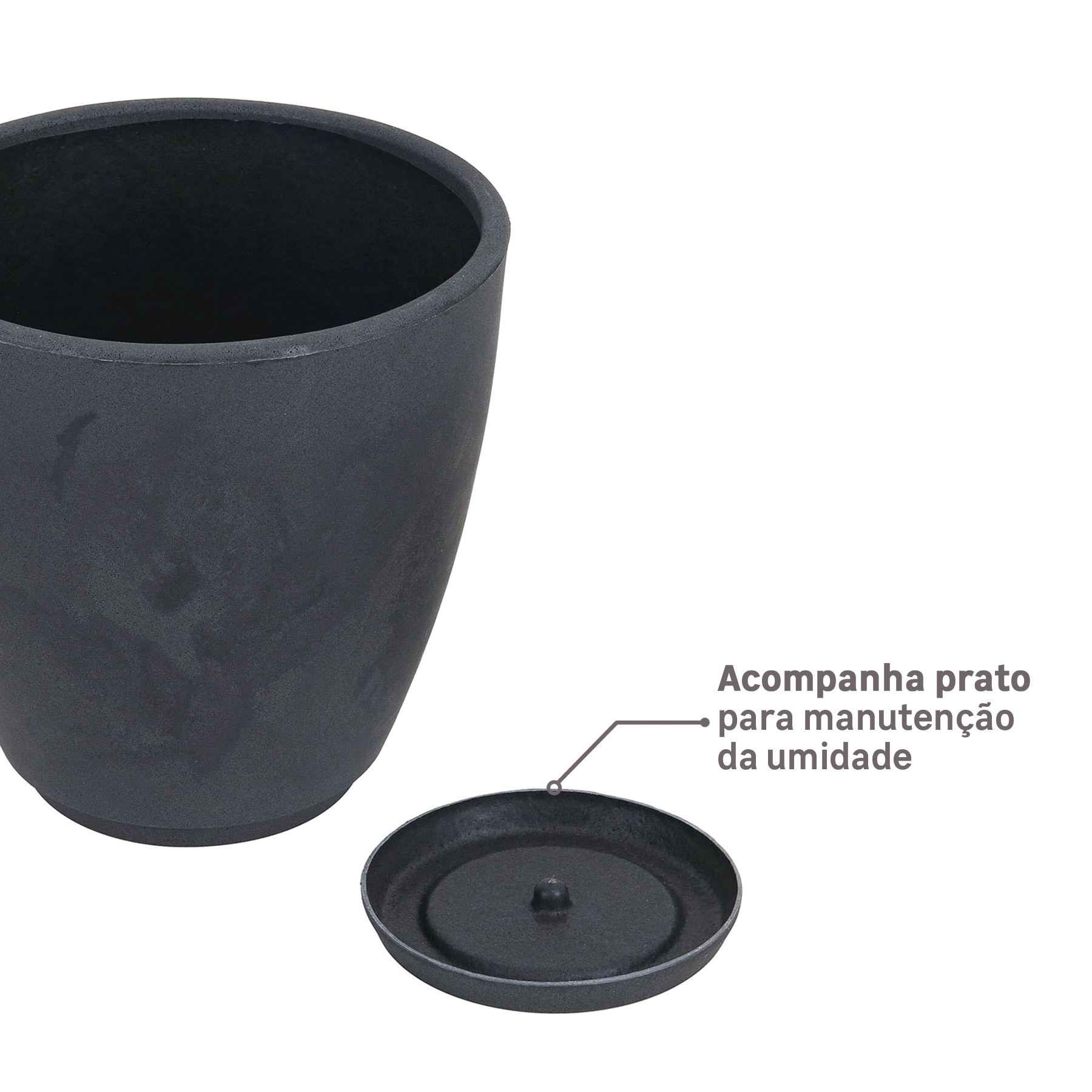 Vaso de Planta com Prato Samba da Naterial