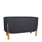 Vaso de Planta Grande Plástico 36x33cm Chumbo Japi