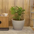 Vaso de Planta Grande em Plástico 37x50cm Cimento Verona Vasart