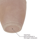 Vaso de Planta Grande em Plástico 44x44cm com Prato Castanho Samba Naterial