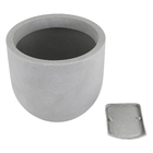 Vaso de Planta Grande em Plástico 50x45cm com Prato Cimento Decô Vasart