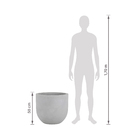 Vaso de Planta Grande em Plástico 50x45cm com Prato Cimento Decô Vasart