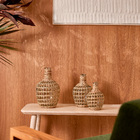 Vaso de Planta Grande Vidro e Fibra 26x16x16cm Incolor Moas