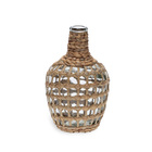 Vaso de Planta Grande Vidro e Fibra 26x16x16cm Incolor Moas