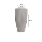 Vaso de Planta Jumbo de Plstico 90x50cm com Prato Cinza Florence Geolia