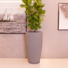 Vaso de Planta Jumbo de Plástico 90x50cm Cinza Florence Geolia