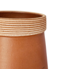 Vaso de Planta Médio Cerâmica 23x16cm Cerâmica Vermelha Frisado Boa Nova