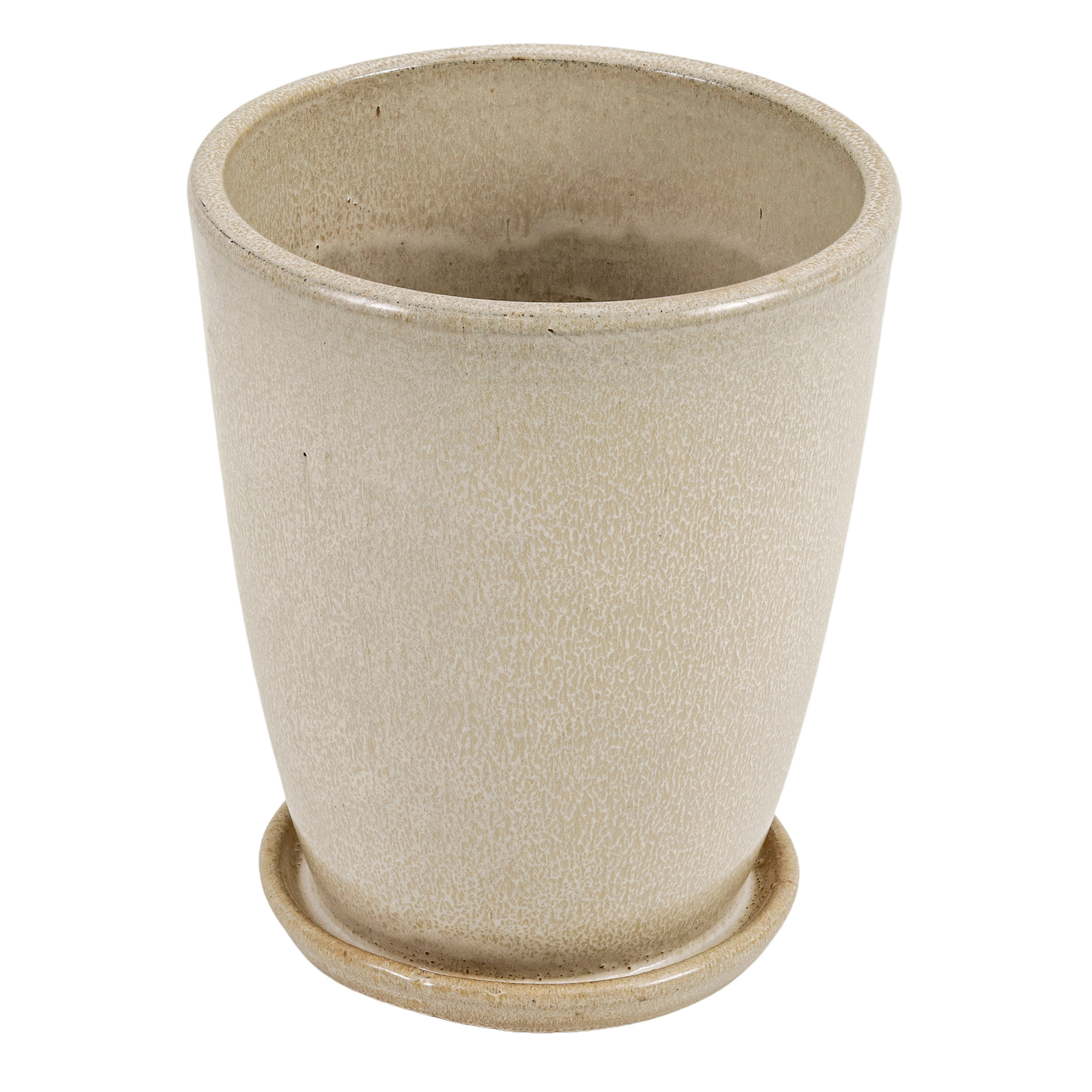 Vaso de Planta Médio com Prato Embutido Livia, da TS Brasil