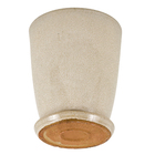 Vaso de Planta Médio em Cerâmica 26x21cm com Prato Embutido Creme Livia Ts Brasil