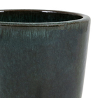 Vaso de Planta Médio em Cerâmica 26x21cm com Prato Embutido Verde Livia Ts Brasil