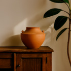 Vaso de Planta Médio Cerâmica Moderno 30x19 Terracota