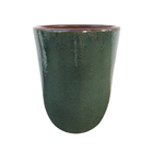 Vaso de Planta Médio em Cerâmica 52x39 Verde Americano Bella Art Vetrificados
