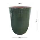 Vaso de Planta Médio em Cerâmica 52x39 Verde Americano Bella Art Vetrificados