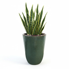 Vaso de Planta Médio em Cerâmica 67x44 Verde Americano Bella Art Vetrificados