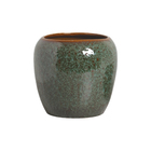 Vaso de Planta Médio Cerâmica Verde com Caramelo Moderno Burian by Cerâmica Burguina