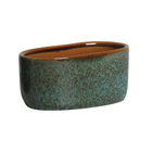 Vaso de Planta Médio Cerâmica Verde com Caramelo Moderno Burian by Cerâmica Burguina