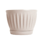 Vaso de Planta Mdio de Plstico 20x26cm com Prato Areia Geolia