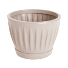 Vaso de Planta Mdio de Plstico 20x26cm com Prato Areia Geolia