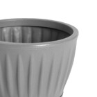 Vaso de Planta Mdio de Plstico 20x26cm com Prato Cinza Geolia