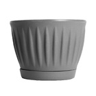 Vaso de Planta Mdio de Plstico 20x26cm com Prato Cinza Geolia