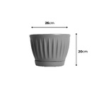 Vaso de Planta Mdio de Plstico 20x26cm com Prato Cinza Geolia