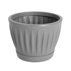 Vaso de Planta Mdio de Plstico 20x26cm com Prato Cinza Geolia
