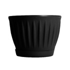 Vaso de Planta Mdio de Plstico 20x26cm com Prato Preto Geolia