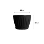 Vaso de Planta Mdio de Plstico 20x26cm com Prato Preto Geolia