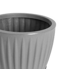 Vaso de Planta Mdio de Plstico 25x32cm com Prato Cinza Geolia