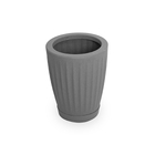 Vaso de Planta Médio de Plástico 30x25cm com Prato Cinza Florence Geolia