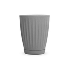 Vaso de Planta Médio de Plástico 30x25cm com Prato Cinza Florence Geolia
